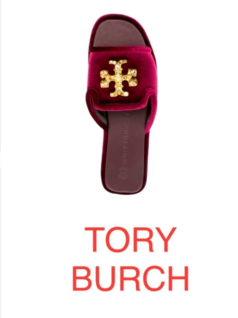 NWT Tory Burch Embellished Logo Velvet Scandals, Be summer ready with this.